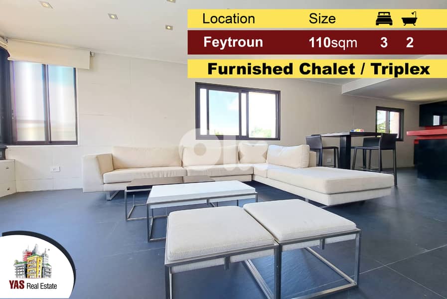 Feytroun 110m2 | Furnished Chalet | Triplex | Mountain View | DA | 0