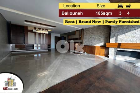 Ballouneh 185m2 | Rent | Partly Furnished | Brand New | KS |