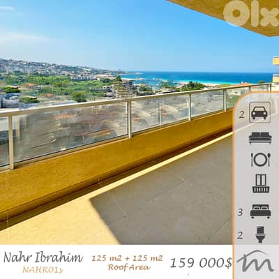 Nahr Ibrahim | Brand New 125m² + 125m² Rooftop | Terraces | Balconies