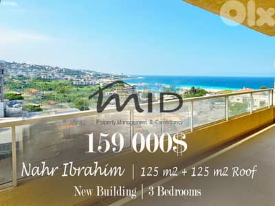 Nahr Ibrahim | Brand New 125m² + 125m² Rooftop | Terraces | Balconies