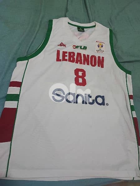 Player Worn Retro Lebanon 2017 Elie Rustom Basketball Jersey size XL 0