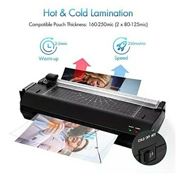 A3 / A4 dual mode cold and hot lamonator  Black  MAXDONE/4$delivery 0