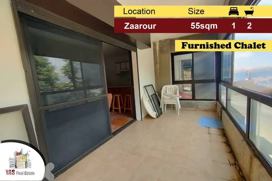 Zaarour 55m2 | 50m2 Terrace | 15m2 Garden |Furnished Chalet | AA | 0
