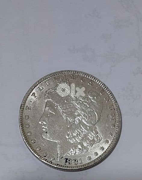 USA One Morgan Dollar silver Coin year 1881 weight 26.5 grams. 0