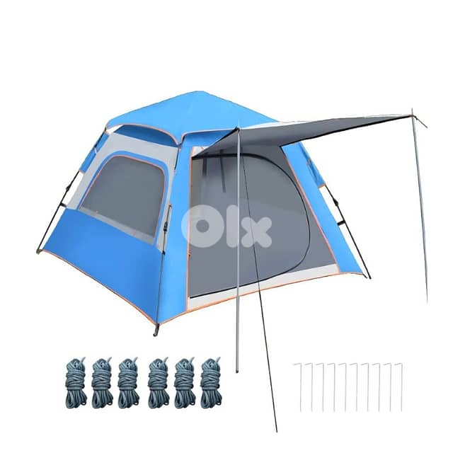 Automatic Camping Tent for 3-4 Campers, Sky Blue Outdoor Tent خيمة 3