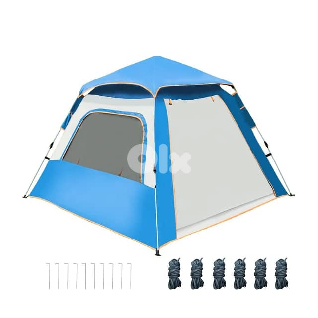 Automatic Camping Tent for 3-4 Campers, Sky Blue Outdoor Tent خيمة 8