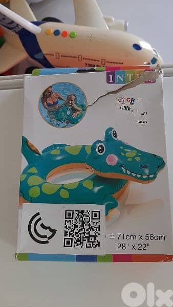 5 items:2 Intex baby floats +baby neck ring +float ring +boat mcqueen 3
