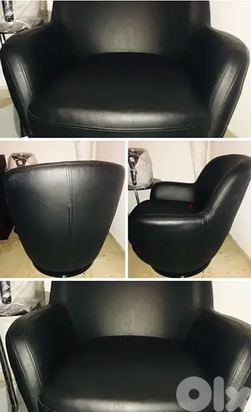 Black leather edition Swivel Armchair! BOOK SHELF FOR FREE