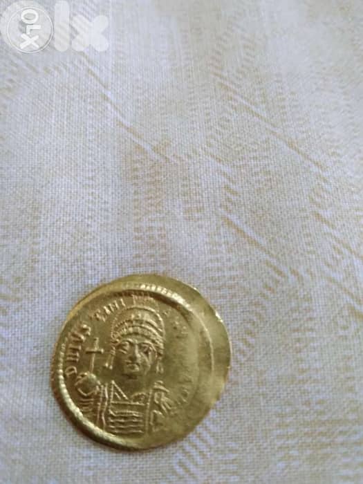 Ancient Byzantine Gold Coin for Emperor Justinan I year 527 AD 0
