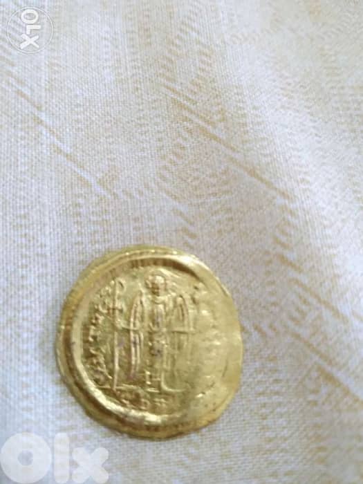 Ancient Byzantine Gold Coin for Emperor Justinan I year 527 AD 1
