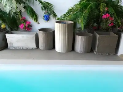 Concrete handmade Round pots