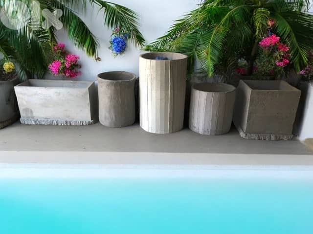 Concrete handmade Round pots 0