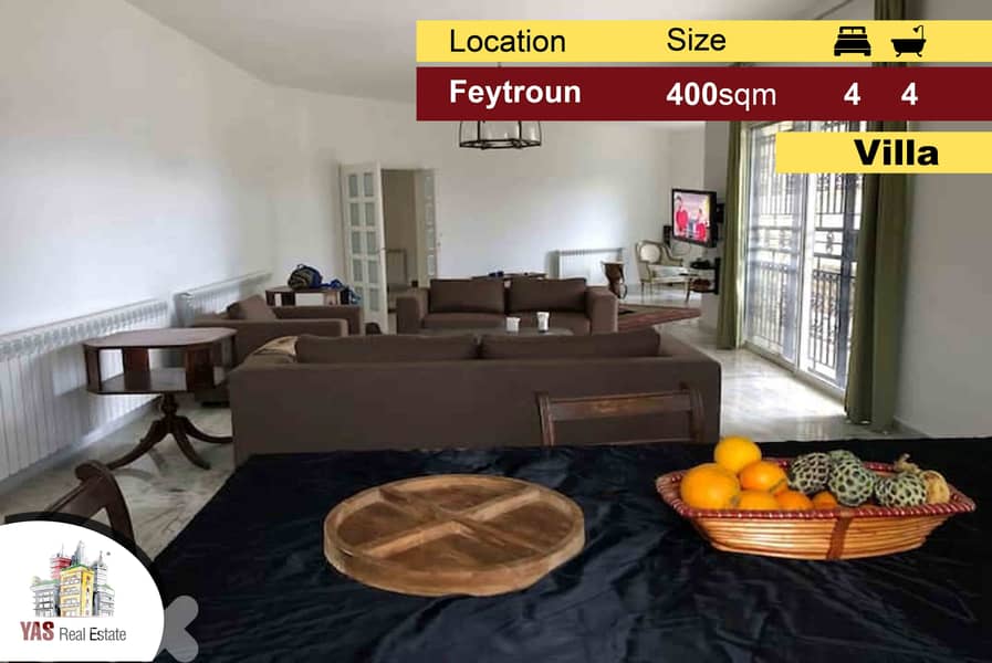 Feytroun 400m2 | 1500m2 Land | Villa | High-End | Private Street | DA 0