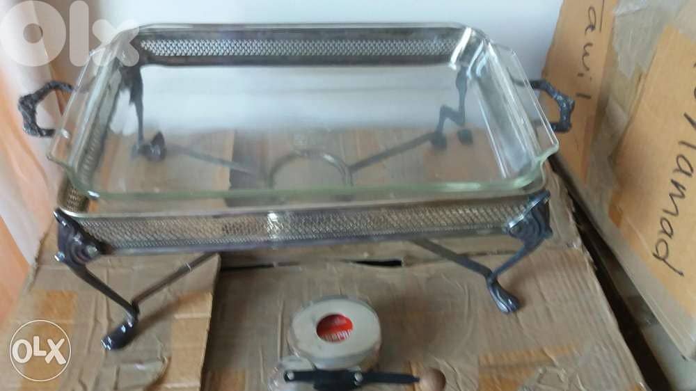 Pyrex avec support et rechaud 4
