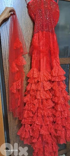 For Sale: Elegant Red Event Dress - Size 38, Worn Only Once! 2