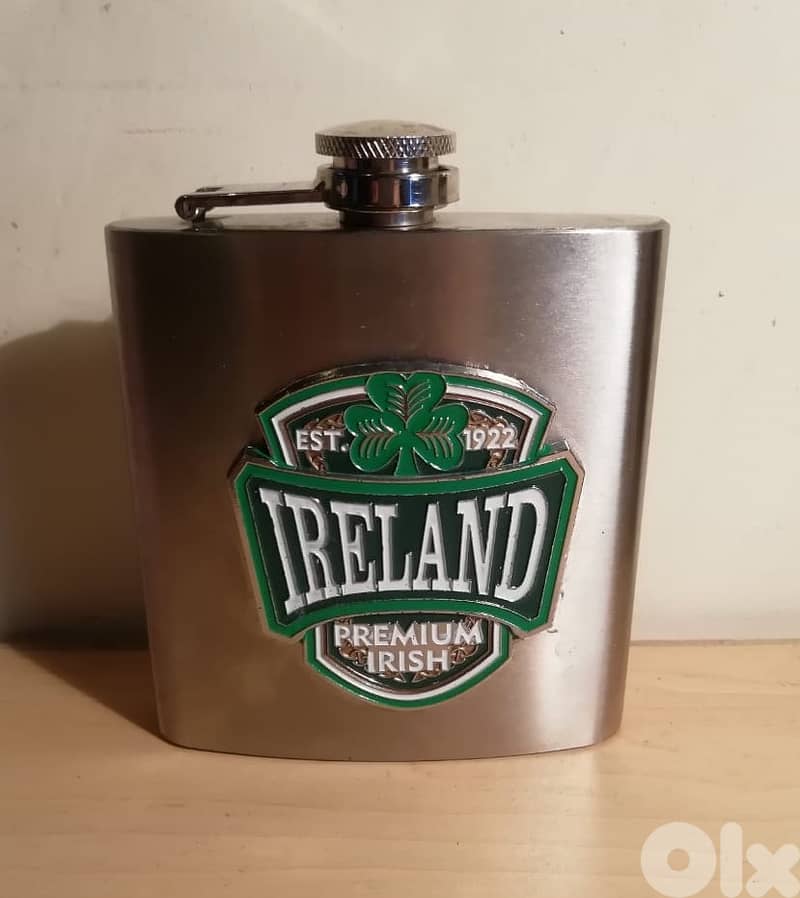 Ireland stainless steel pocket bottle 6oz 200ml approx 0