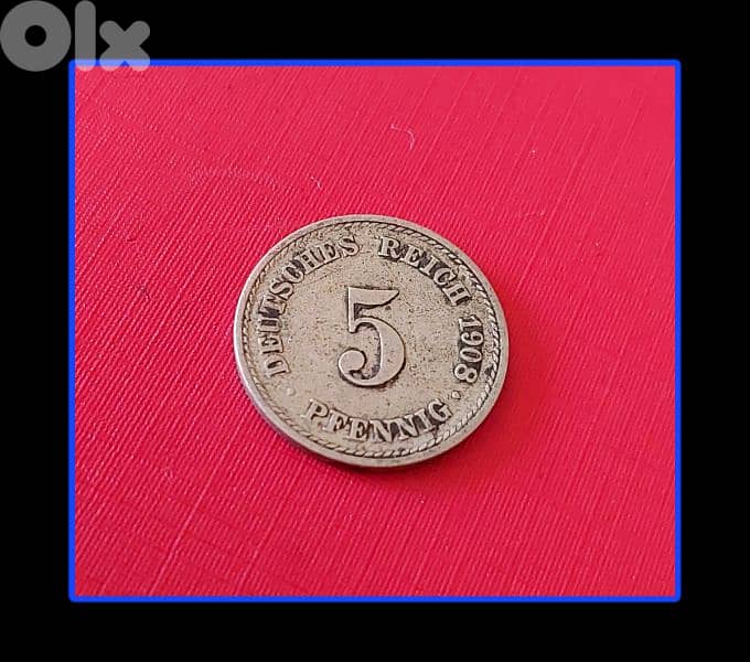 1908 Germany 5 Pfennigs Welhelm II KM# 11 1
