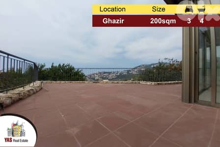 Ghazir 200m2 | 150m2 Terrace | Flat | Prime Location | IV |