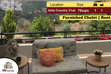 Jeita Country Club 70m2 | 30m2 Terrace | Rent | Furnished | BG |