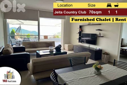 Jeita Country Club 70m2 | 30m2 Terrace | Chalet Furnished | Rent | WA