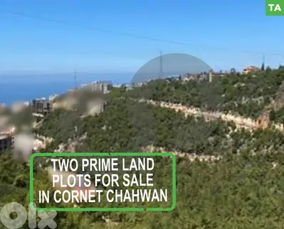Two Prime Land Plots for Sale in Cornet Chahwan/قرنة شهوانREF#TA109635