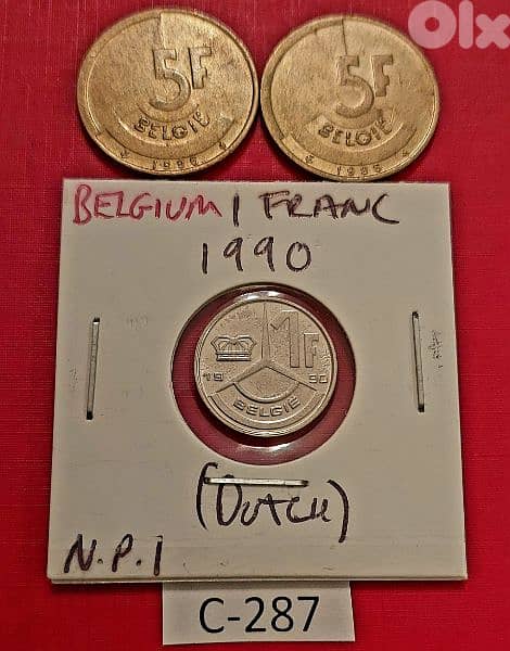 Belgium since 1986 Lot# C-287 set of 3 coins 1