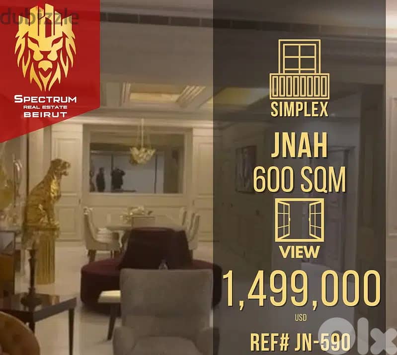 Furnished In RAMLET EL BAYDA Sea View (600Sq) 4 Bedrooms (JN-590) 0