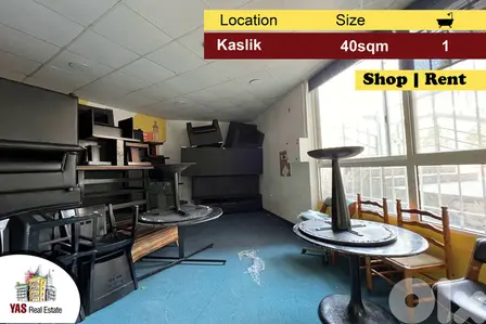 Kaslik 40m2 | Shop For Rent | New | Active Street | EH |