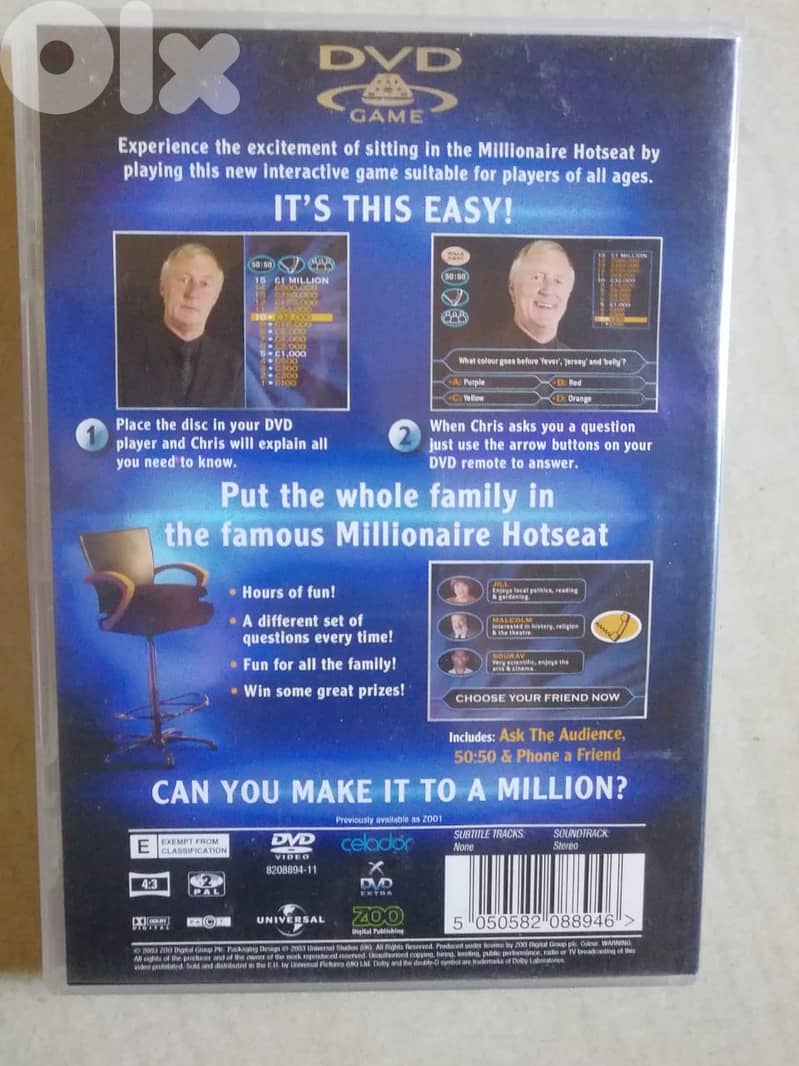 participate in " Who wants to be a millionaire " on ur DVD player 2