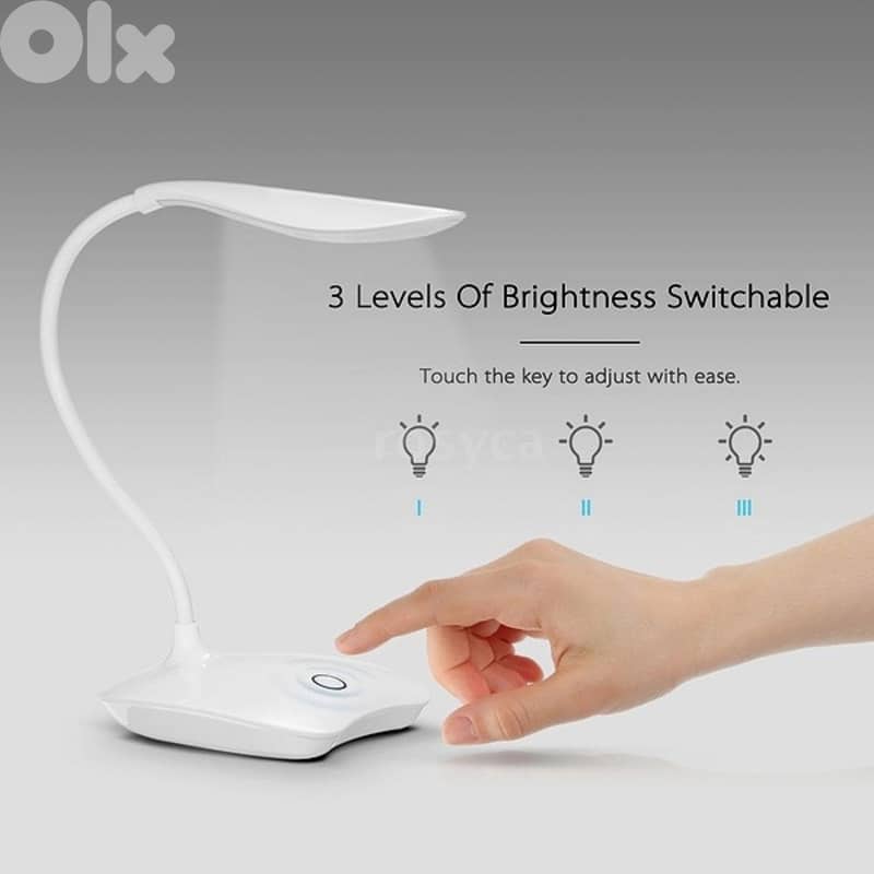 Rechargeable Desk Lamp, 3-Level Dimmable USB LED Light 1