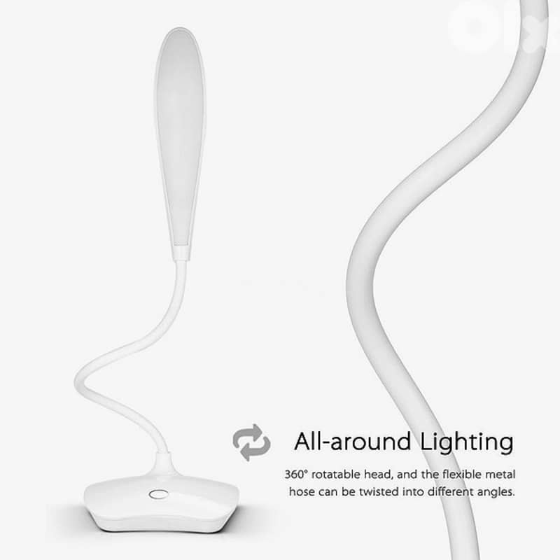 Rechargeable Desk Lamp, 3-Level Dimmable USB LED Light 3