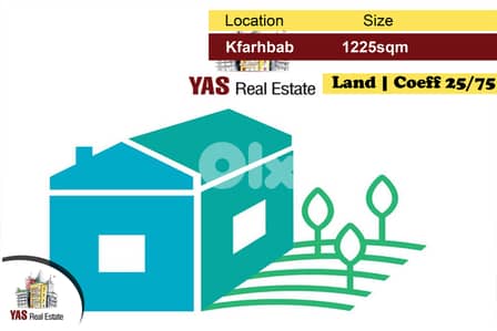 Kfarhbab 1225m2 | Land | 25/75 | Panoramic View | Zone Vert | WA |