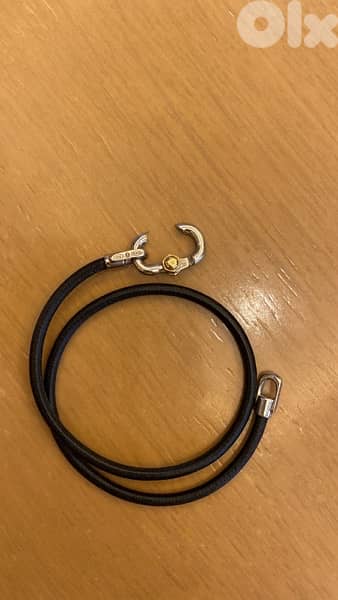 Tiffany & Co Men Leather and Silver knot bracelet 1