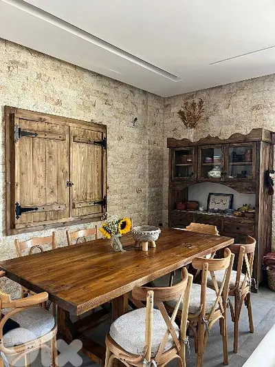 full dining room massive wood old sltyle غرفة سفرة كاملة