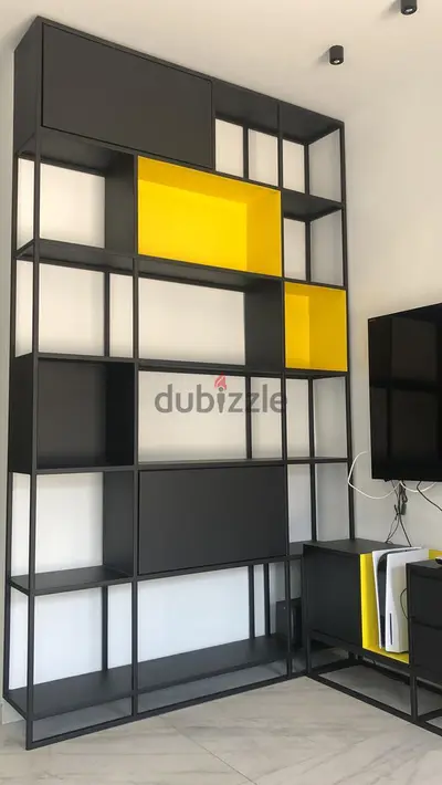 Metal shelves