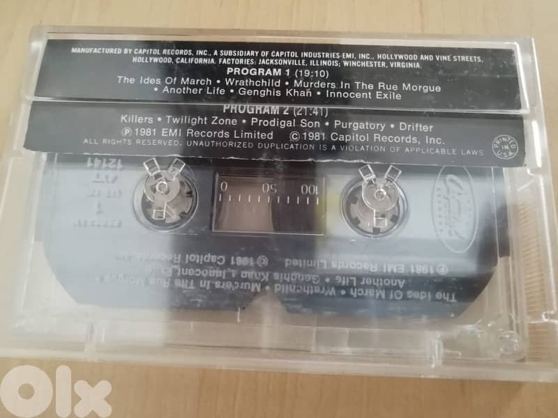 Iron Maiden "killers" cassette 1