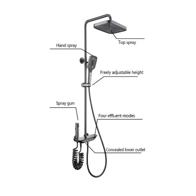 Thermostatic Shower Mixer with Digital Display & Spray Gun 3