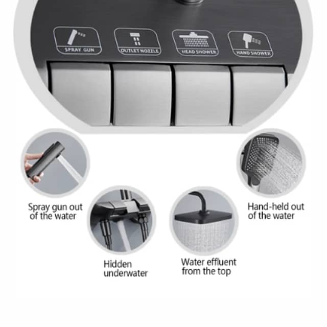 Thermostatic Shower Mixer with Digital Display & Spray Gun 4