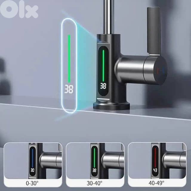 Pull Out Kitchen Faucet with Temperature Display, 3 Spray Modes 3