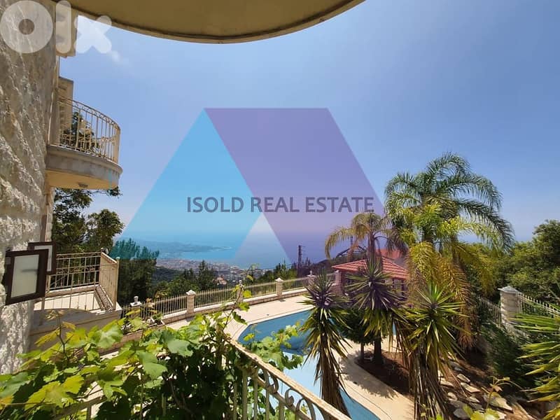 1500 m2 villa+garden +terrace+pool+Open Sea View for sale in Keserwan 0