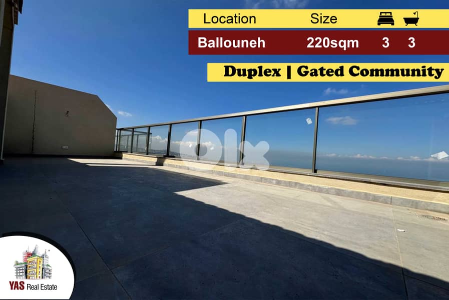 Ballouneh 220m2 | Duplex | Gated Community | Prime Location | WA | 0