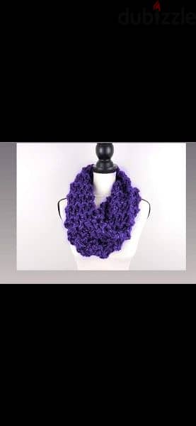purple wool crochet scarf 6