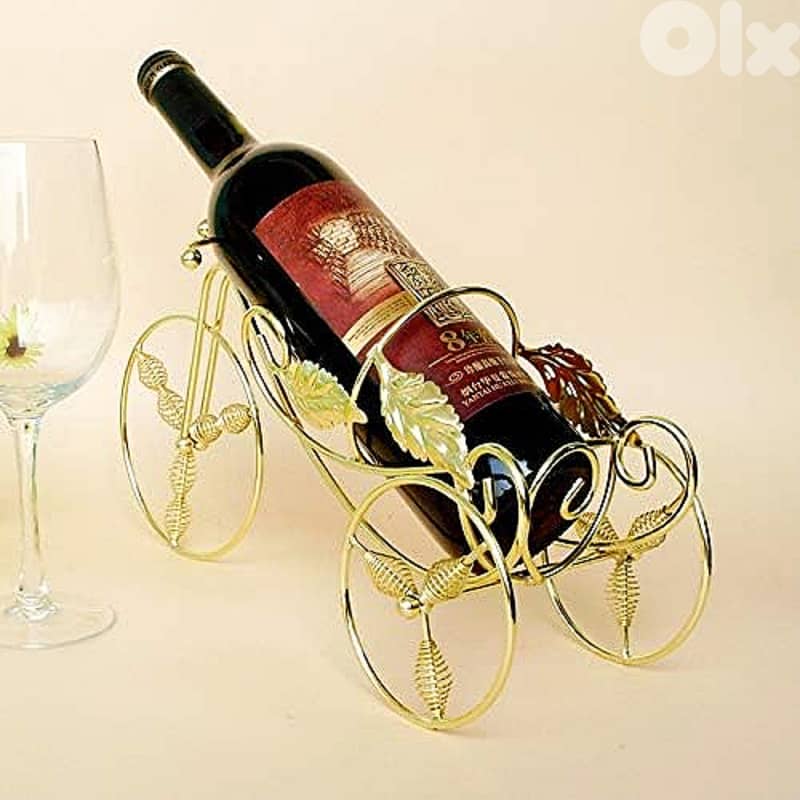 Tricycle Wine Rack, Scandinavian Style Display Bottle Holder, Gold 4