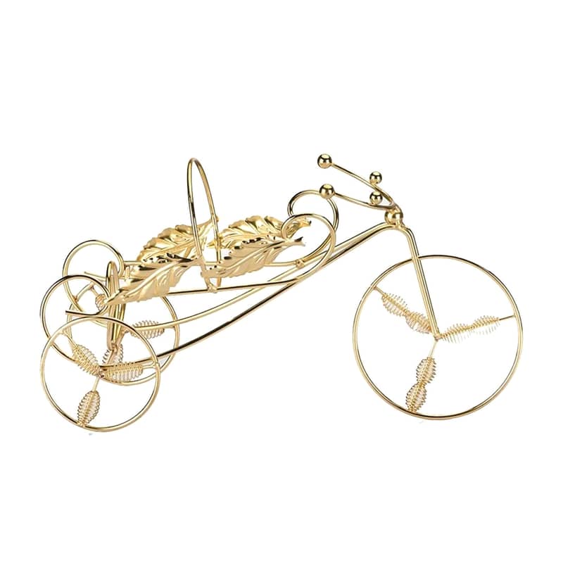 Tricycle Wine Rack, Scandinavian Style Display Bottle Holder, Gold 7