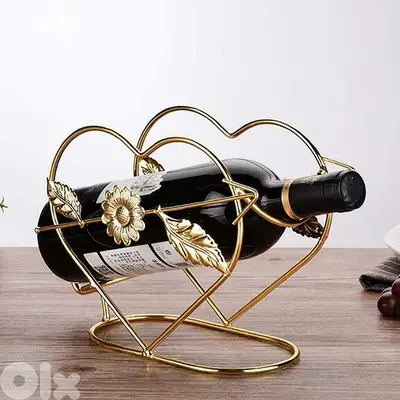 Cupid Wine Rack, Golden Heart-Shaped Wine Bottle Holder Cupid Wine Rack, Golden Heart-Shaped Wine Bottle Holder