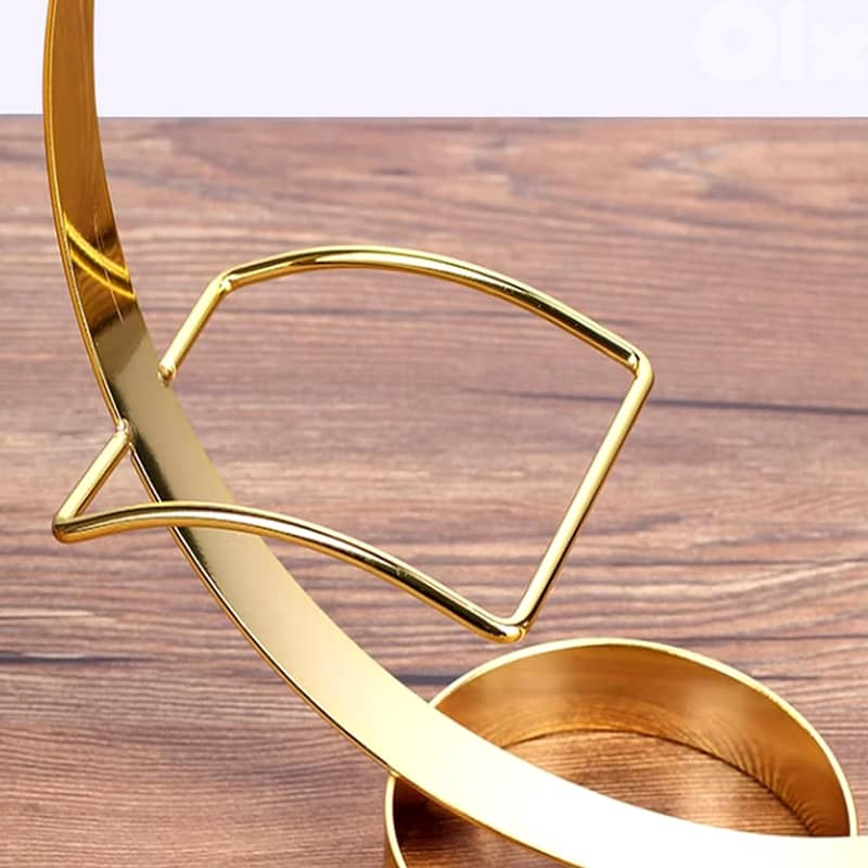 Round Wine Bottle Holder – Minimalist Gold Rack for Wine Lovers 3