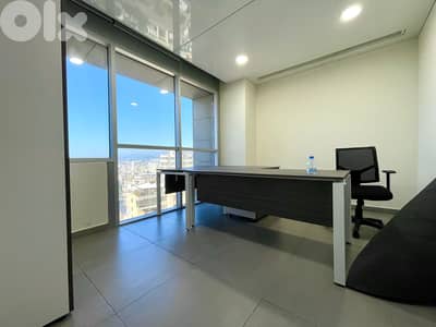 RAO26-4951 Furnished 200m office for rent in Sin l Fil, $ 3700 cash