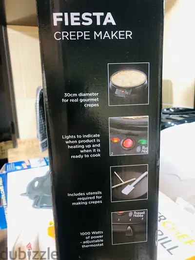 ALL RUSSELL HOBBS CREPE MAKER FIESTA//NEW