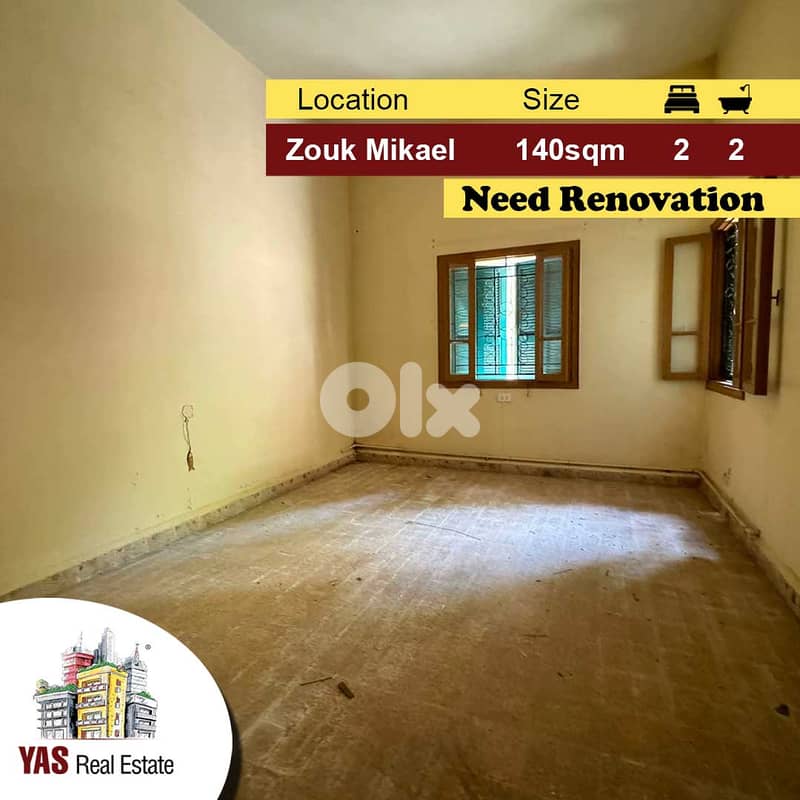 Zouk Mikael 140m2 | Need Renovation | Mountain View | EL | 0