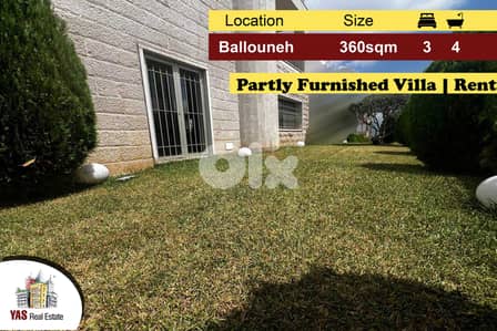 Ballouneh 360m2 | 150m2 Garden | Villa | Rent | Partly Furnished |KS